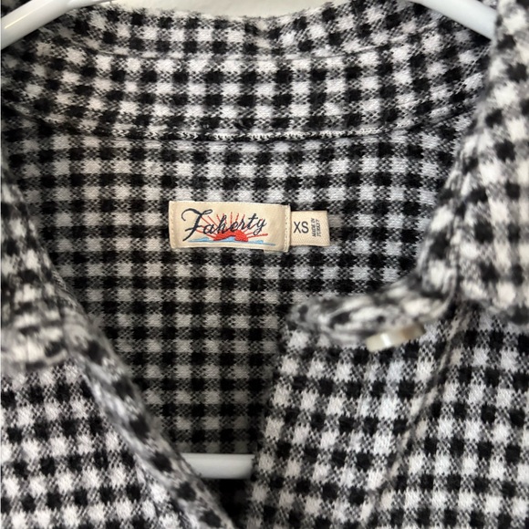 Faherty Legend Sweater Button Down Shirt in Black White Gingham Size XS - Picture 6 of 9